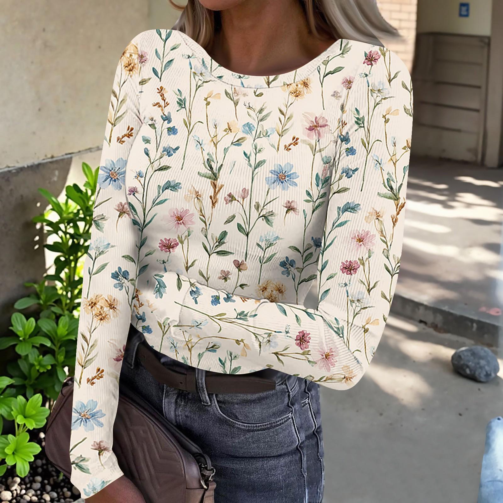 Women Casual Crew Neck Long Sleeve Ribbed Top with All Over Floral Print Lightweight Pullover Blouse for Daily Wear XXL синій
Women Casual Crew Neck Long Sleeve Ribbed Top with All Over Floral Print Lightweight Pullover Blouse for Daily Wear XXL синій