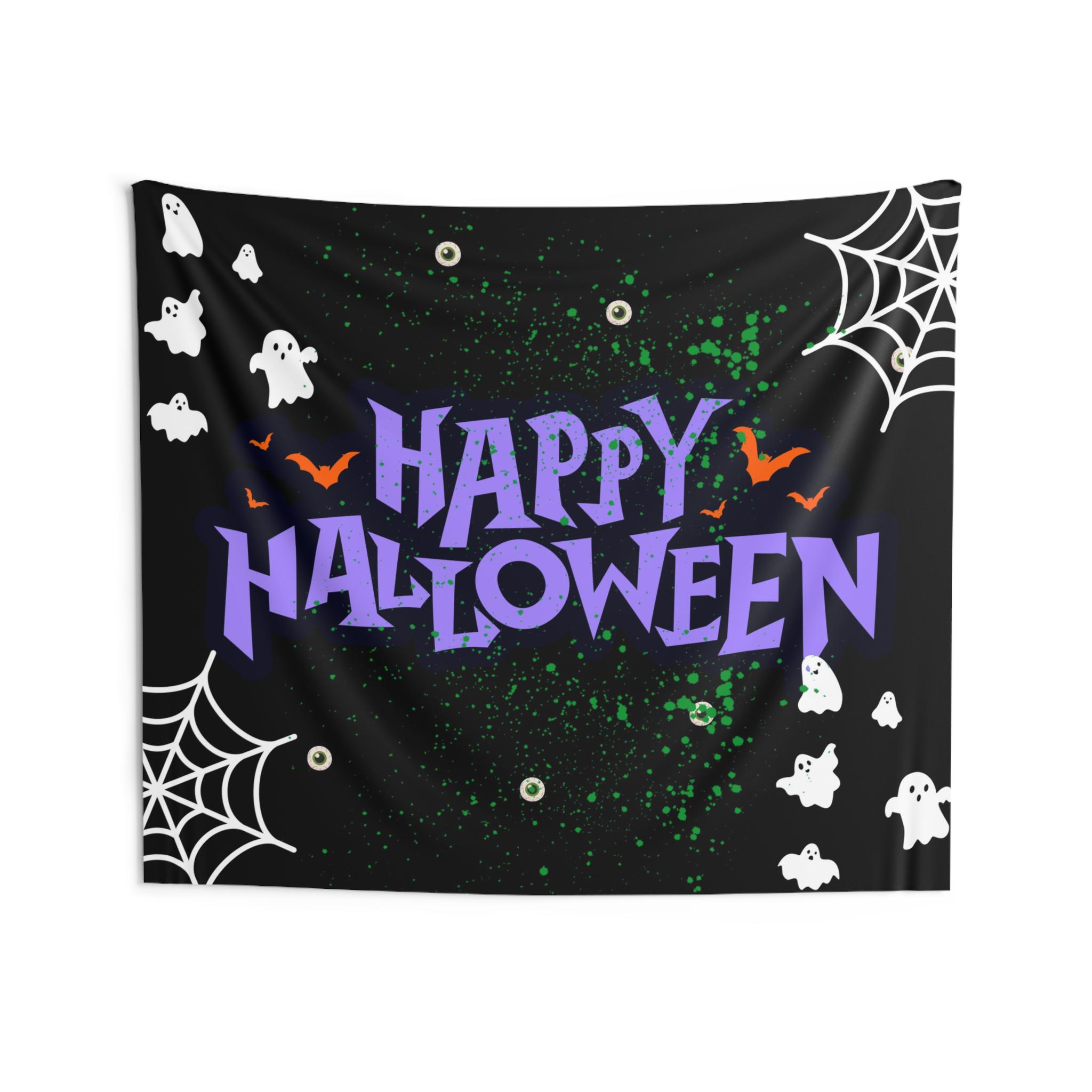 Happy Halloween Spooky Ghost Spider Web Tapestry Wall with Bats Eyeball Decor Perfect for Party Decor Home Aesthetic 74x94cm(29x37in)
Happy Halloween Spooky Ghost Spider Web Tapestry Wall with Bats Eyeball Decor Perfect for Party Decor Home Aesthetic 74x94cm(29x37in)