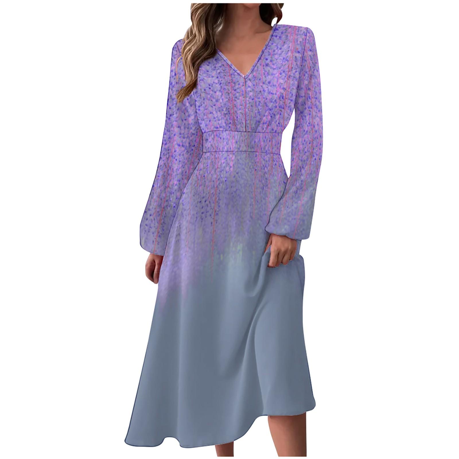 Женское осенне-зимнее повседневное модное длинное платье с v-образным вырезом и длинным рукавом с цветочным принтом XL фиолетовый
Женское осенне-зимнее повседневное модное длинное платье с v-образным вырезом и длинным рукавом с цветочным принтом XL фиолетовый