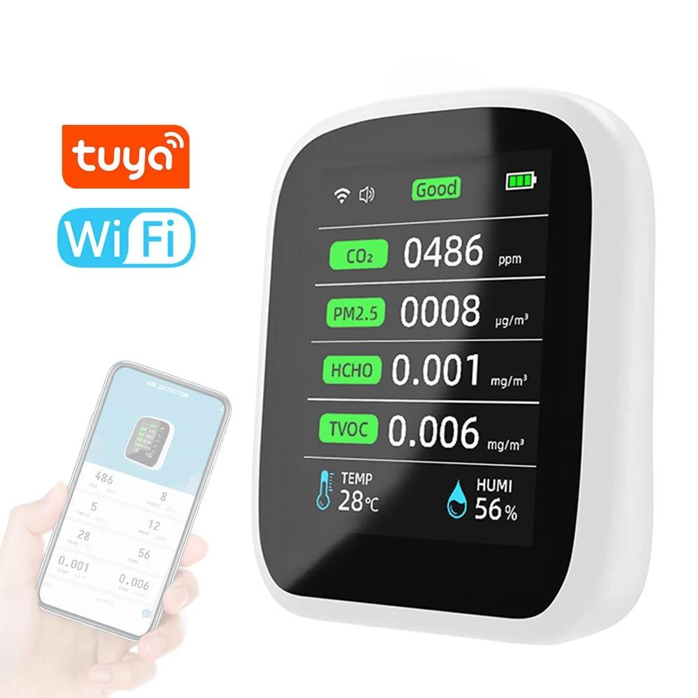Tuya WIFI 8 In 1 Air Quality Monitor CO2 HCHO TVOC PM1.0 PM2.5 PM10 Tester Temperature Humidity Meter Carbon Dioxide Detector білий
Tuya WIFI 8 In 1 Air Quality Monitor CO2 HCHO TVOC PM1.0 PM2.5 PM10 Tester Temperature Humidity Meter Carbon Dioxide Detector білий