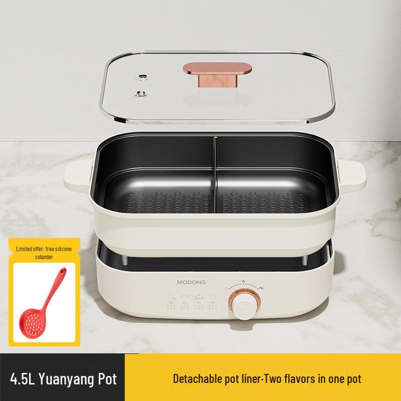 Moton Багатофункціональна електрична гаряча каструля: Побутова сковорода вок та каструля для мандаринової качки 4.5L
Moton Багатофункціональна електрична гаряча каструля: Побутова сковорода вок та каструля для мандаринової качки 4.5L