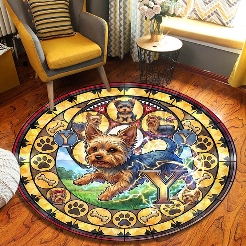 Cute Yorkshire Terrier Round Area Rug,Carpet Rug for Living Room Bedroom Sofa Playroom Decor,Non-slip Floor Mat 80cmx80cm
Cute Yorkshire Terrier Round Area Rug,Carpet Rug for Living Room Bedroom Sofa Playroom Decor,Non-slip Floor Mat 80cmx80cm