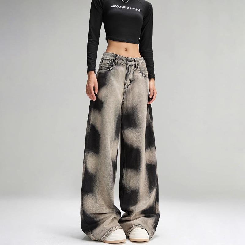 High Street American Retro Tie-Dye Wide-Leg Jeans for Women - Early Autumn Style S чорний колір сірий
High Street American Retro Tie-Dye Wide-Leg Jeans for Women - Early Autumn Style S чорний колір сірий