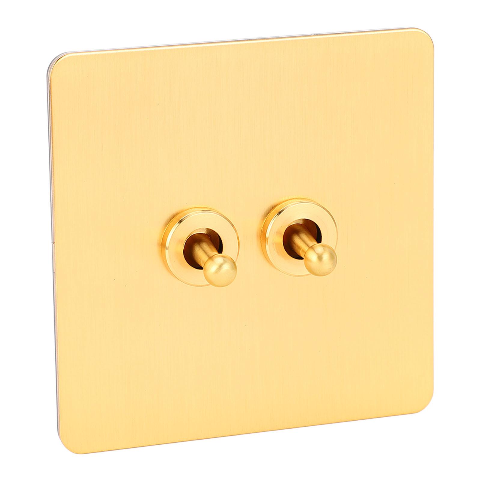 Toggle Switch Imitation Gold Stainless Steel Panel Dual Control Wall Toggle Switch AC250V
Toggle Switch Imitation Gold Stainless Steel Panel Dual Control Wall Toggle Switch AC250V