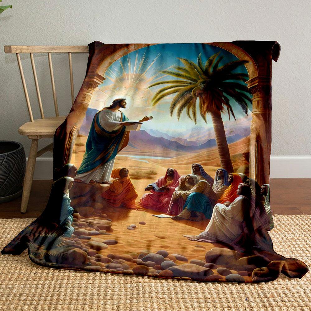 Jesus Teaching Disciples Desert Scene Blanket Printed Blanket for Living Room Bed Couch lunch break Soft Cozy Blanket for Friend s festival Gift 80cm x 120cm
Jesus Teaching Disciples Desert Scene Blanket Printed Blanket for Living Room Bed Couch lunch break Soft Cozy Blanket for Friend s festival Gift 80cm x 120cm