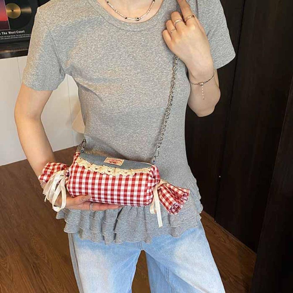Canvas Candy Shape Bag Cherry Denim Lace Shoulder Bag Sweet Red Plaid Crossbody Bag Outdoor червоний
Canvas Candy Shape Bag Cherry Denim Lace Shoulder Bag Sweet Red Plaid Crossbody Bag Outdoor червоний