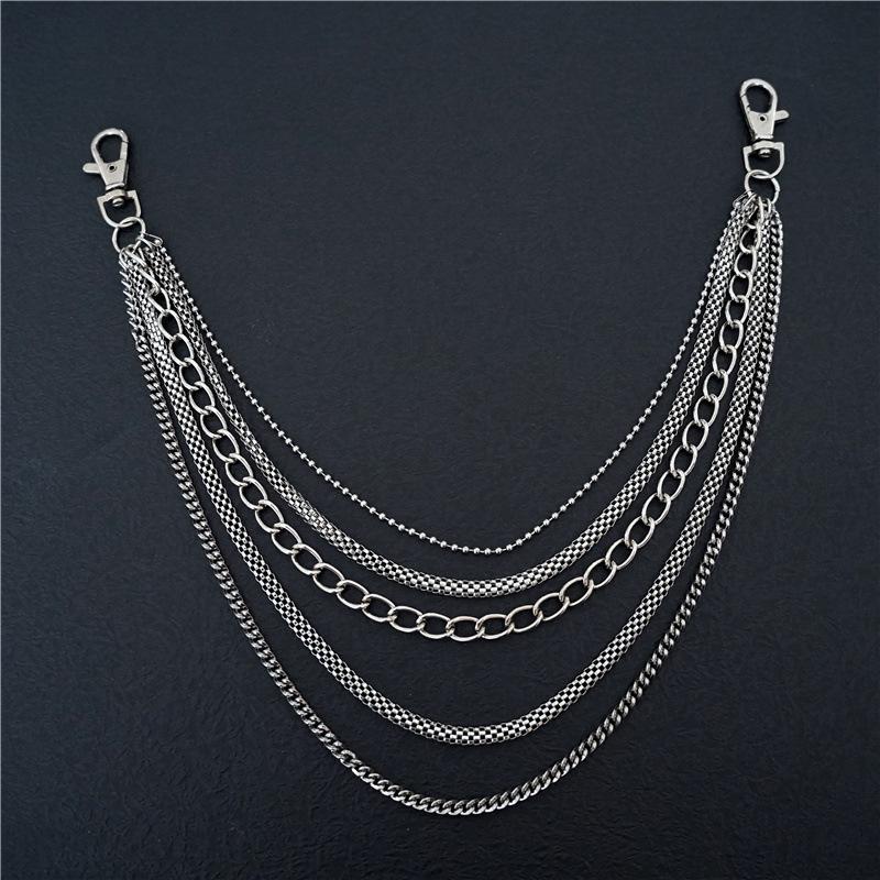 Мужская панк кубинская пятислойная металлическая поясная цепь - Хип-хоп тренд подвеска серебряный
Мужская панк кубинская пятислойная металлическая поясная цепь - Хип-хоп тренд подвеска серебряный