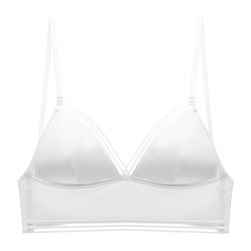 French U-shaped large halter neck bra ice silk thin steel-rimless underwear sexy back bra bra women S білий
French U-shaped large halter neck bra ice silk thin steel-rimless underwear sexy back bra bra women S білий