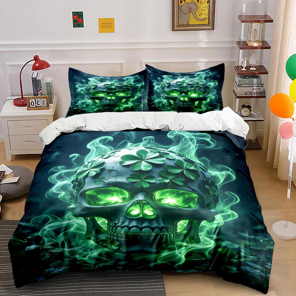 Glowing skull with clovers. Bedding sets Duvet cover sets Duvet covers Pillowcases(1 * Duvet Cover 2 * Pillowcases, without duvet insert) 135x200cm
Glowing skull with clovers. Bedding sets Duvet cover sets Duvet covers Pillowcases(1 * Duvet Cover 2 * Pillowcases, without duvet insert) 135x200cm