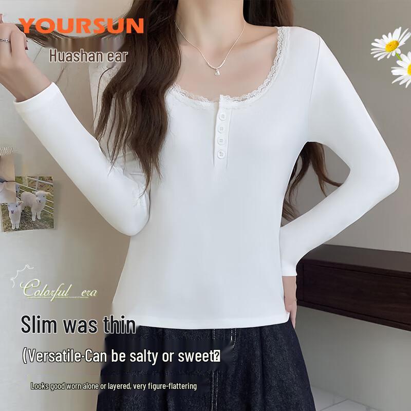 Yiershuang Женская приталенная футболка с кружевом, на пуговицах, с круглым вырезом и длинными рукавами M
Yiershuang Женская приталенная футболка с кружевом, на пуговицах, с круглым вырезом и длинными рукавами M