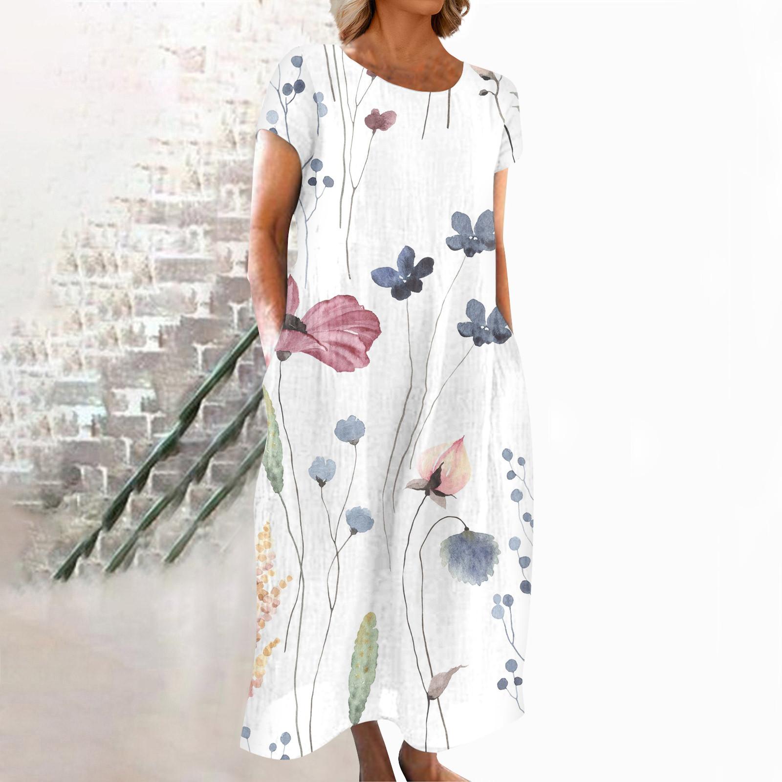 Модное женское летнее платье с круглым вырезом и повседневным модным пуловером с принтом и коротким рукавом L синий
Модное женское летнее платье с круглым вырезом и повседневным модным пуловером с принтом и коротким рукавом L синий