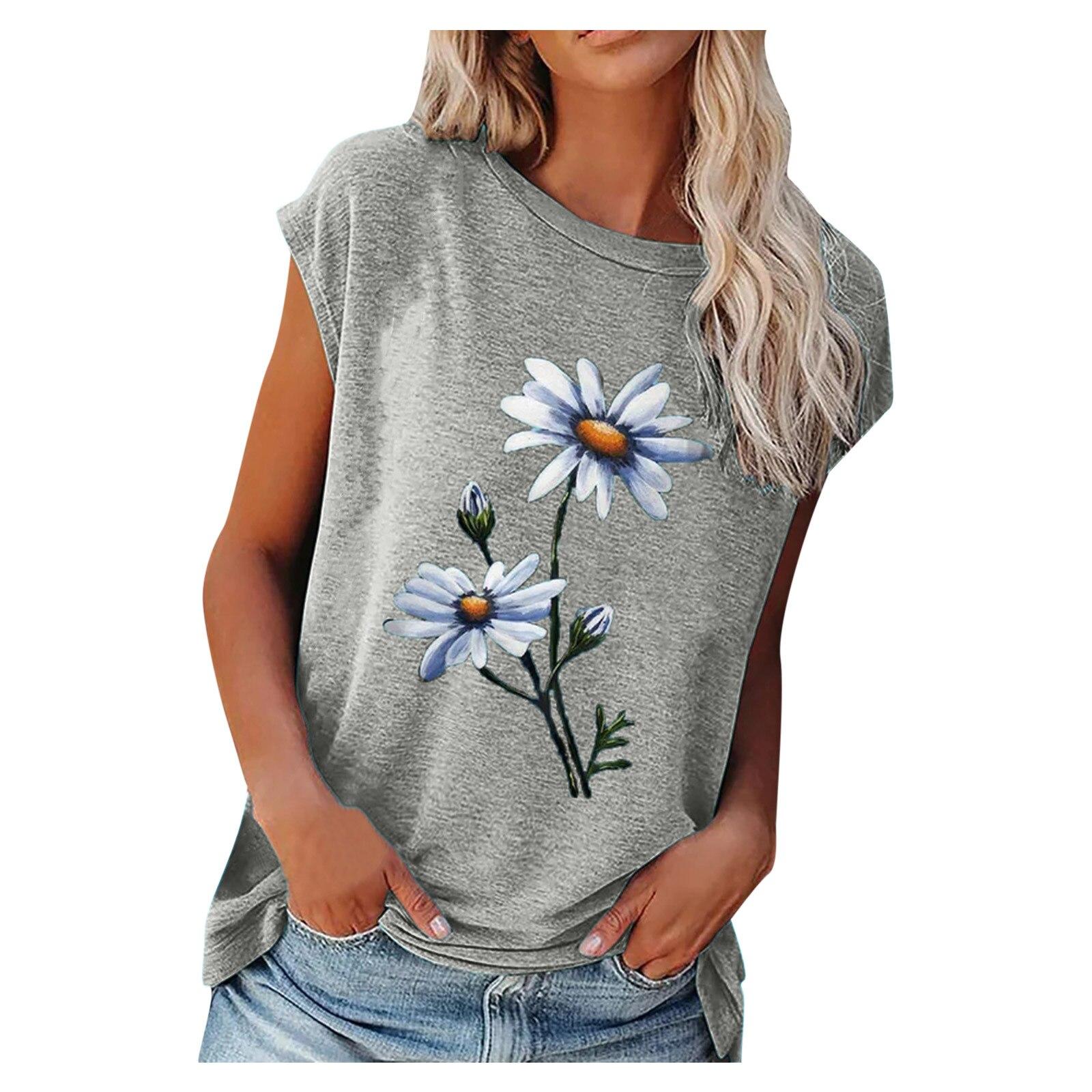 Women Summer T Shirt Flower Print Retro Fashion Short Sleeve Tees Casual Printed Tops 8XL сірий
Women Summer T Shirt Flower Print Retro Fashion Short Sleeve Tees Casual Printed Tops 8XL сірий