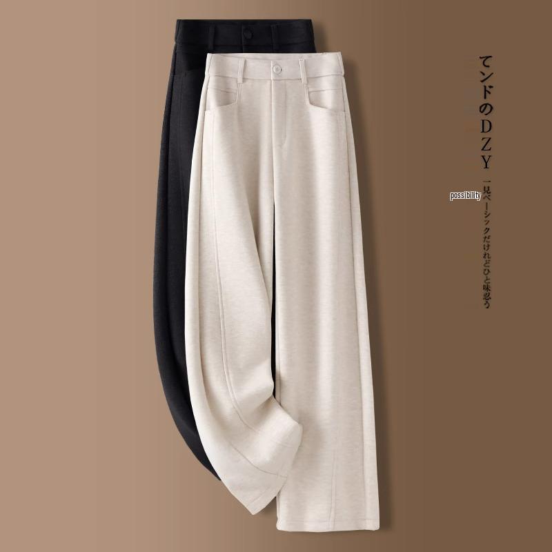 Beige High-Waisted Woolen Pants: Autumn/Winter 2024, Fleece-Lined Straight-Leg for Women 30/2XL (125-135 jin)
Beige High-Waisted Woolen Pants: Autumn/Winter 2024, Fleece-Lined Straight-Leg for Women 30/2XL (125-135 jin)
