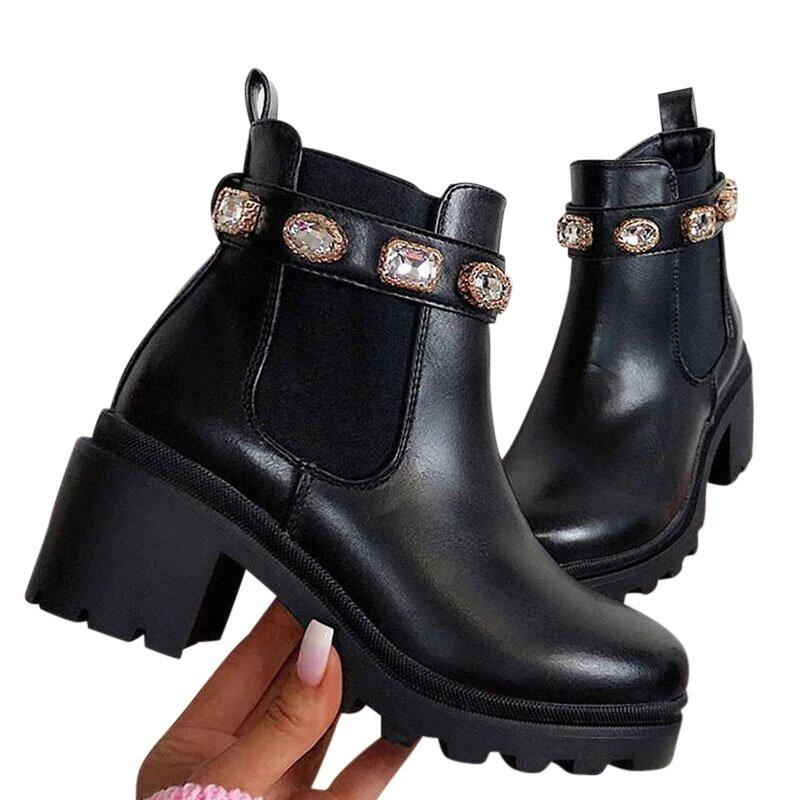 Newestlarge Size Women S Short Boots Ankle Boots Fashion Crystal Rhinestone Non-Slip Thick-Soled Puwomen S Shoes Trend Martinboots
Newestlarge Size Women S Short Boots Ankle Boots Fashion Crystal Rhinestone Non-Slip Thick-Soled Puwomen S Shoes Trend Martinboots