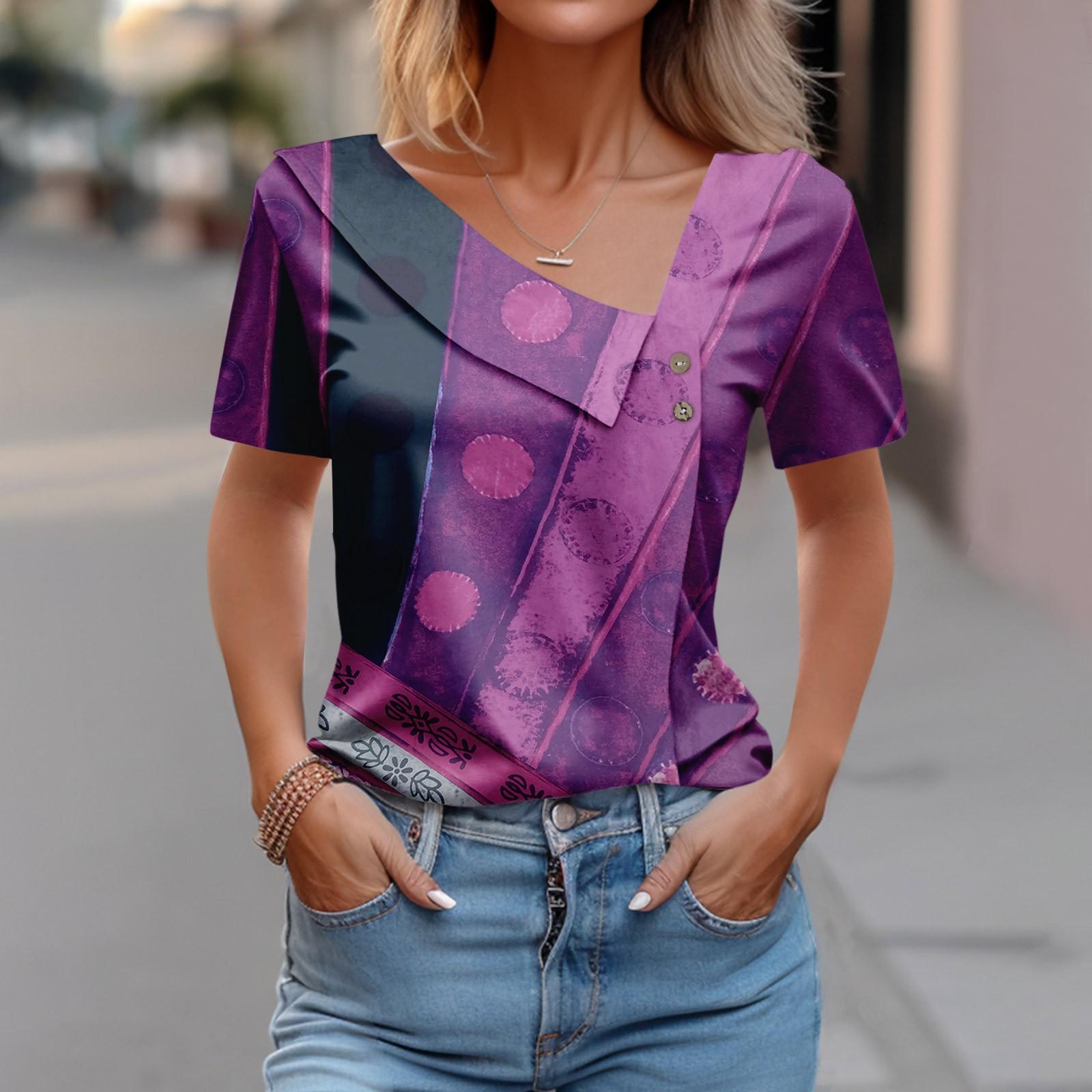 Женская повседневная блузка, модная рубашка с короткими рукавами и принтом с косым воротником, топы M
Женская повседневная блузка, модная рубашка с короткими рукавами и принтом с косым воротником, топы M