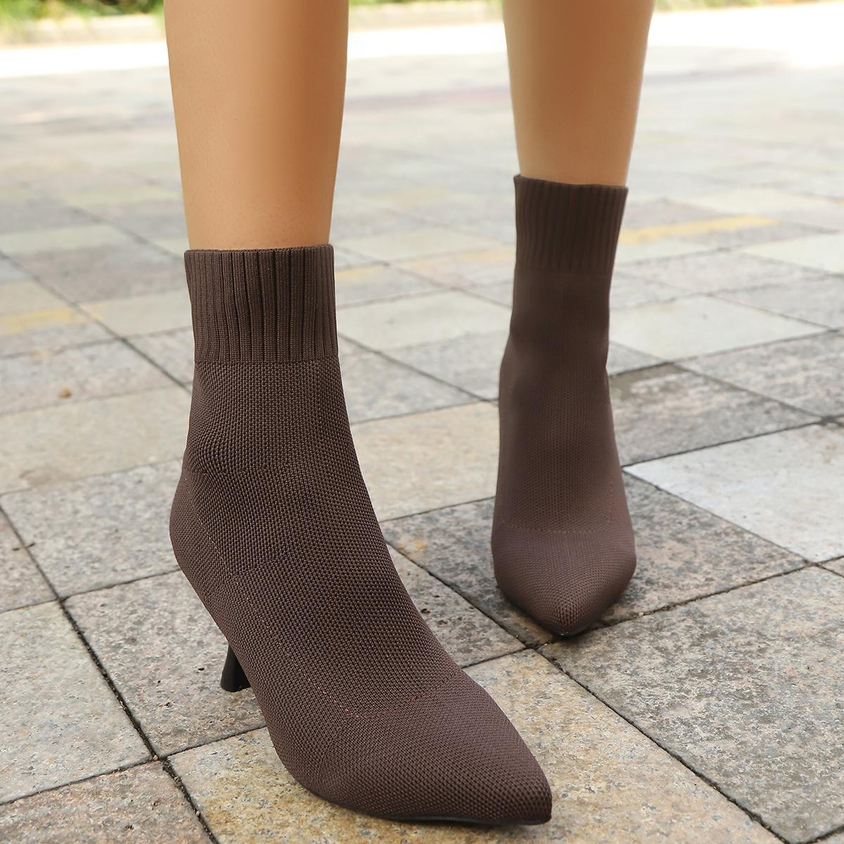 Fashion Women Knitting Sock Boots Elegant High Heels Shoes Woman Fashion Winter Sharp Pointed Thin Heel Sexy Ankle Boots for Women 43 темно-коричневого
Fashion Women Knitting Sock Boots Elegant High Heels Shoes Woman Fashion Winter Sharp Pointed Thin Heel Sexy Ankle Boots for Women 43 темно-коричневого