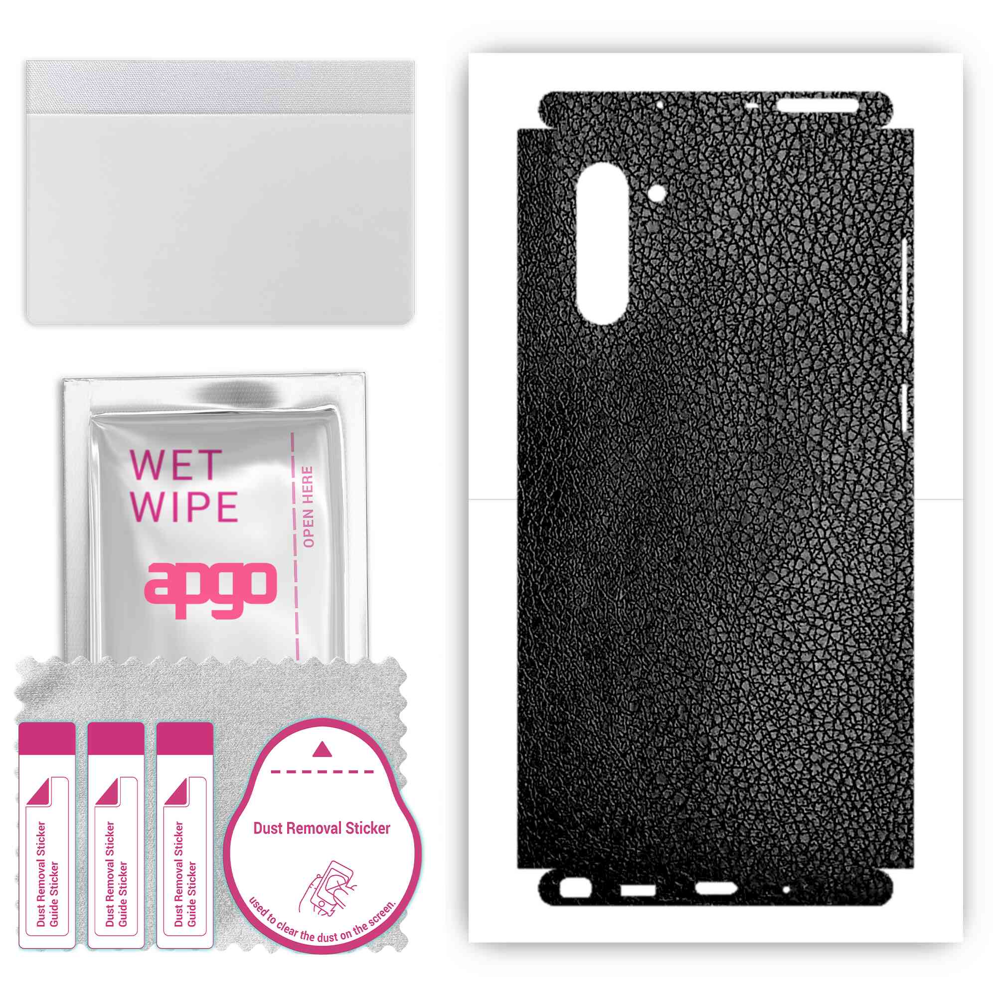 Apgo Protective Skin Sticker for the back+sides compatible with Samsung Galaxy Note 10, Full Wrap Film, Foil, Vinyl - Pattern Black Leather
Apgo Protective Skin Sticker for the back+sides compatible with Samsung Galaxy Note 10, Full Wrap Film, Foil, Vinyl - Pattern Black Leather