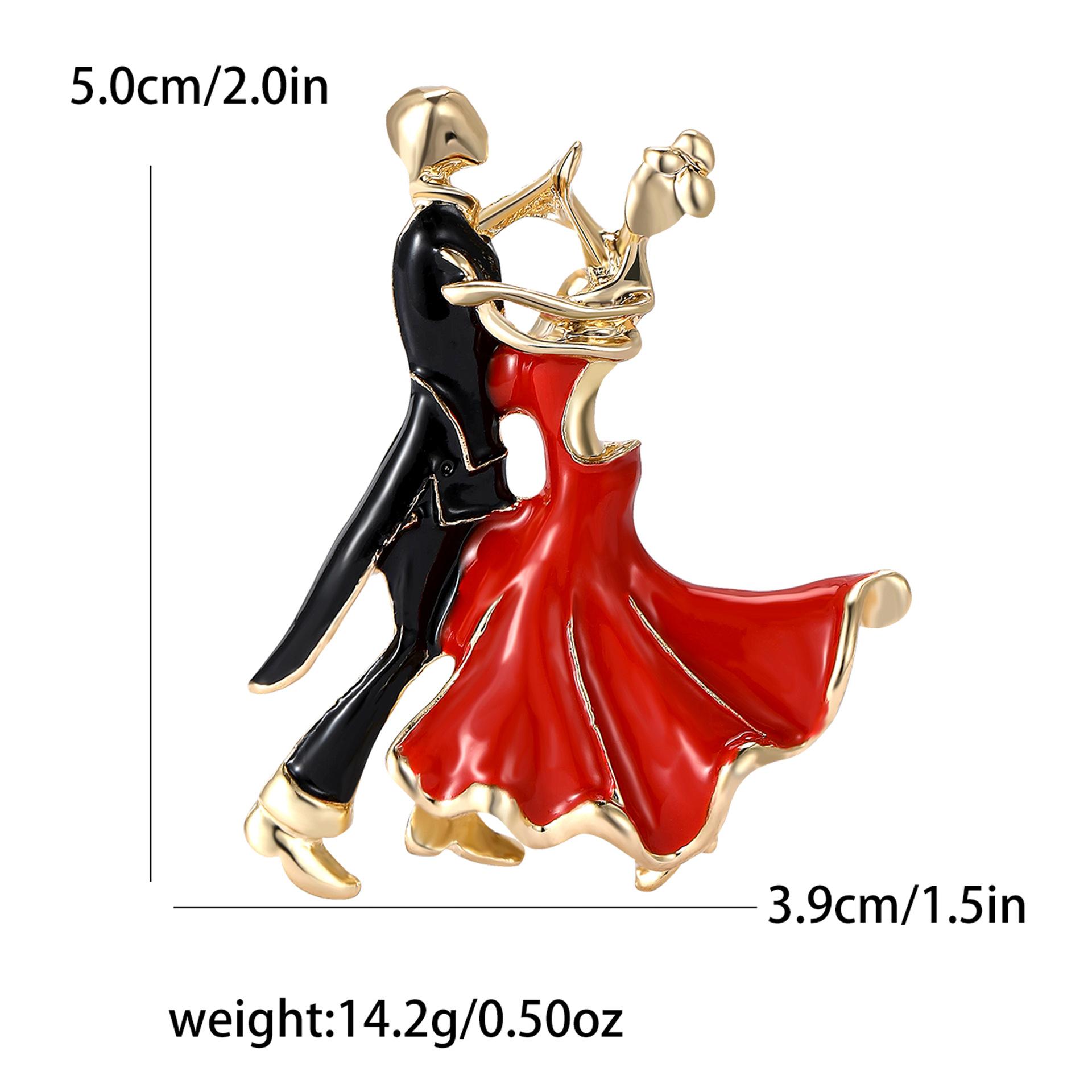 Модная брошь из сплава с эмалью «Двойной танец», изящная мужская и женская одежда, украшение для корсажа