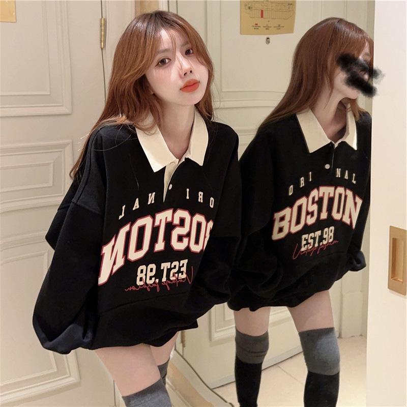 Korean Preppy Polo Collar Mid-Length Sweatshirt for Women - Spring 2025 Collection M (suggested up to 50 kg)
Korean Preppy Polo Collar Mid-Length Sweatshirt for Women - Spring 2025 Collection M (suggested up to 50 kg)