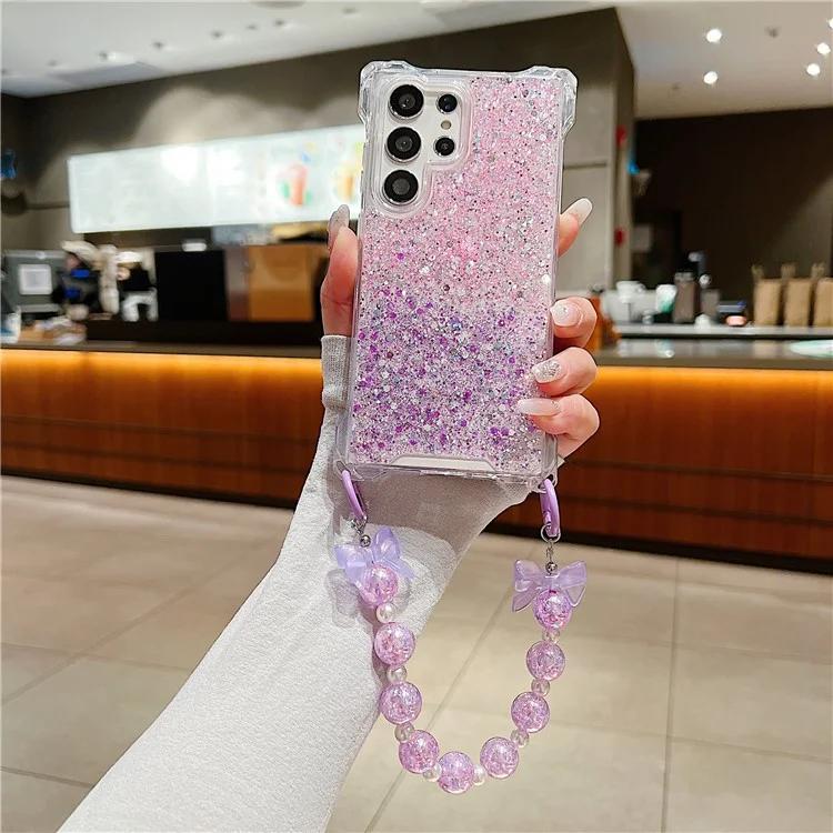 For Samsung Galaxy S23 Ultra Wholesale Phone Case TPU+Acrylic Phone Cover with Bead Wrist Strap - Pink+Purple
For Samsung Galaxy S23 Ultra Wholesale Phone Case TPU+Acrylic Phone Cover with Bead Wrist Strap - Pink+Purple