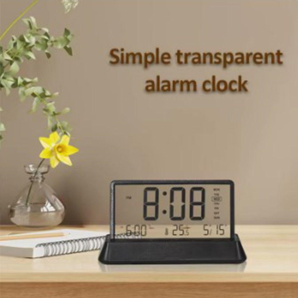 12/24H Transparent Alarm Clock LCD Digital Desktop Clock Creative Table Clock Room White
12/24H Transparent Alarm Clock LCD Digital Desktop Clock Creative Table Clock Room White