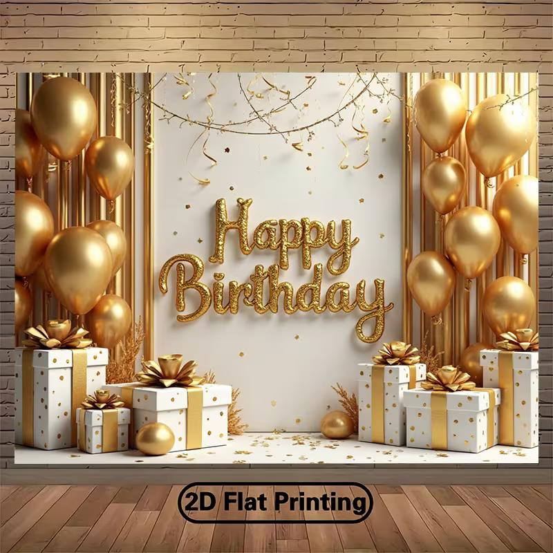2D Luxury Gold Birthday Backdrop, Glitter Balloon & Gift Background Cloth 47.2x31.5inch/120*80cm
2D Luxury Gold Birthday Backdrop, Glitter Balloon & Gift Background Cloth 47.2x31.5inch/120*80cm