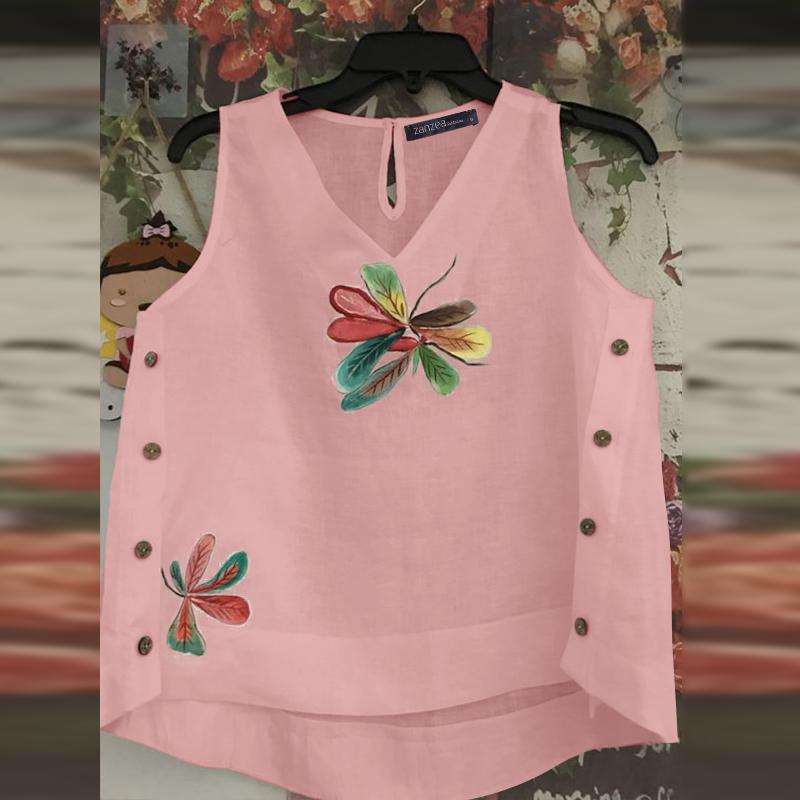 ZANZEA Женские летние майки без рукавов с V-образным вырезом и цветочным принтом 3XL розовый
ZANZEA Женские летние майки без рукавов с V-образным вырезом и цветочным принтом 3XL розовый