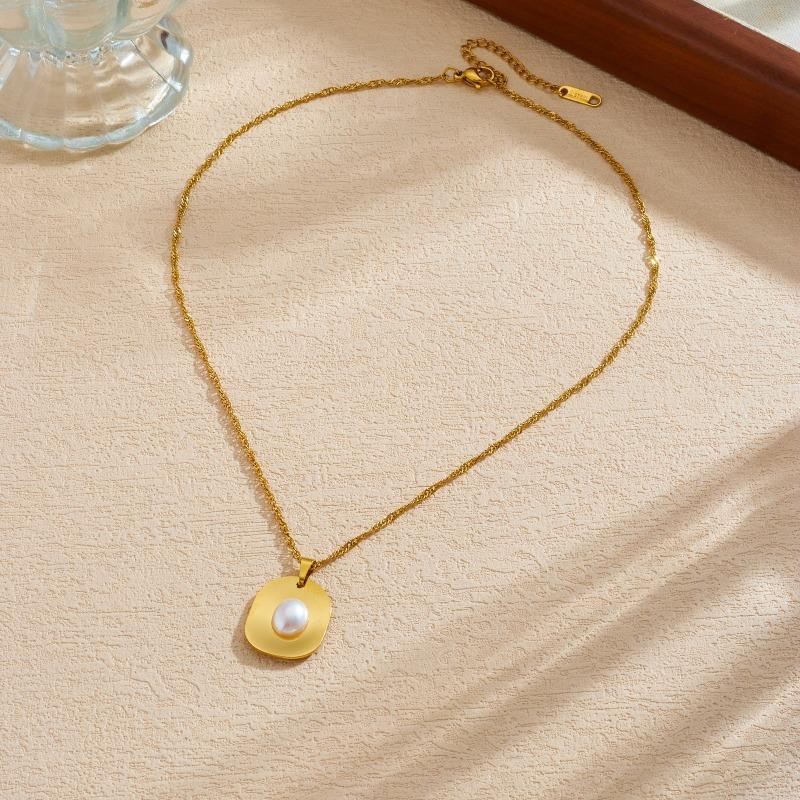 Gold Plated Stainless Steel Irregular Metal Pearl Pendant Necklace for Women золотой
Gold Plated Stainless Steel Irregular Metal Pearl Pendant Necklace for Women золотой