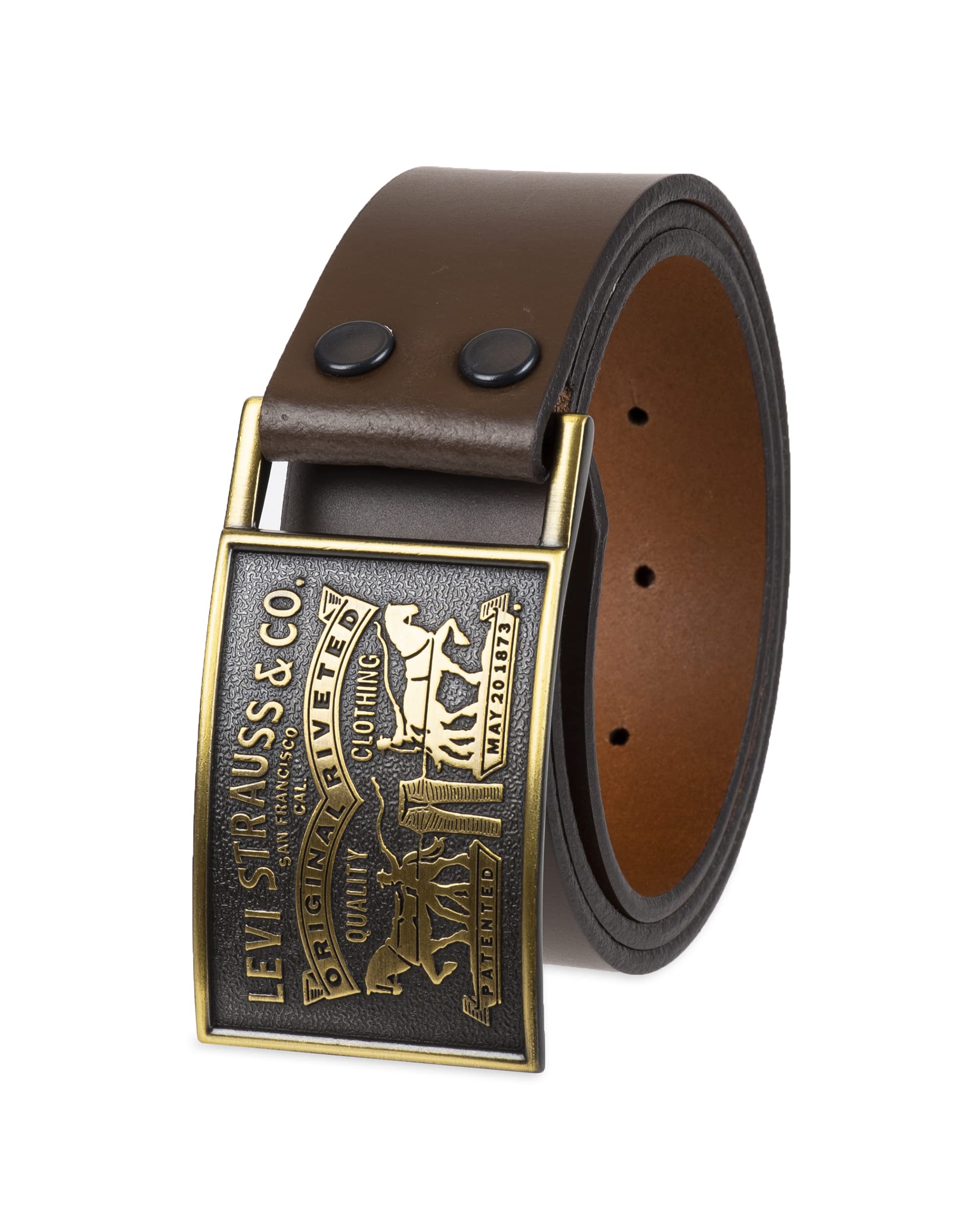 Levi s Men s Leather Jean Belt with Removable Plaque Buckle - Big Buckle, Cowboy Belt, Braun Snap, Small (30-32)
Levi s Men s Leather Jean Belt with Removable Plaque Buckle - Big Buckle, Cowboy Belt, Braun Snap, Small (30-32)