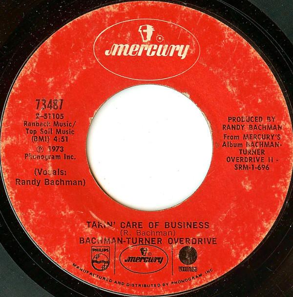 7inch Record BACHMAN-TURNER OVERDRIVE - Takin Care Of Business 73487 Mercury 1974 US Rock Used
7inch Record BACHMAN-TURNER OVERDRIVE - Takin Care Of Business 73487 Mercury 1974 US Rock Used