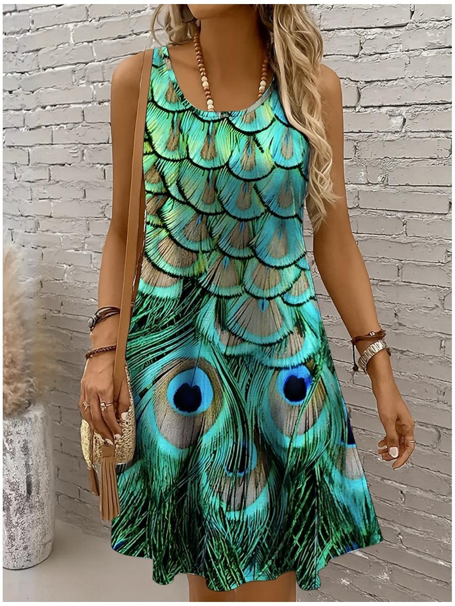 Summer Women s Sleeveless U Neck Midi Dress 3D Print Casual Loose Fit A Line Knee Length Dresses S
Summer Women s Sleeveless U Neck Midi Dress 3D Print Casual Loose Fit A Line Knee Length Dresses S