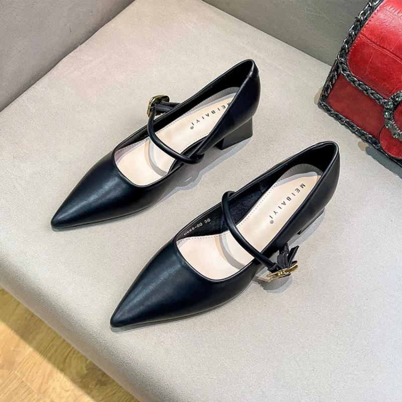 2024 Woman Elegant Summer French Pointed Toe Mary Janes Casual Chunky Heels Female Retro Shoes Low Heeled Women Shoes 34
2024 Woman Elegant Summer French Pointed Toe Mary Janes Casual Chunky Heels Female Retro Shoes Low Heeled Women Shoes 34