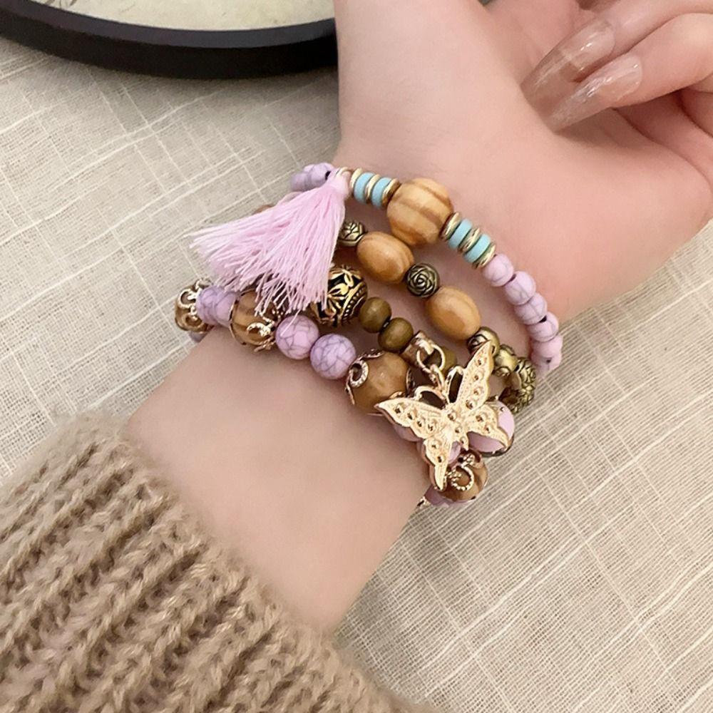 4pcs/Set Fashion Temperament Wood Beads Bracelets Elastic Chain Multilayer Bracelet Girls Style 3
4pcs/Set Fashion Temperament Wood Beads Bracelets Elastic Chain Multilayer Bracelet Girls Style 3