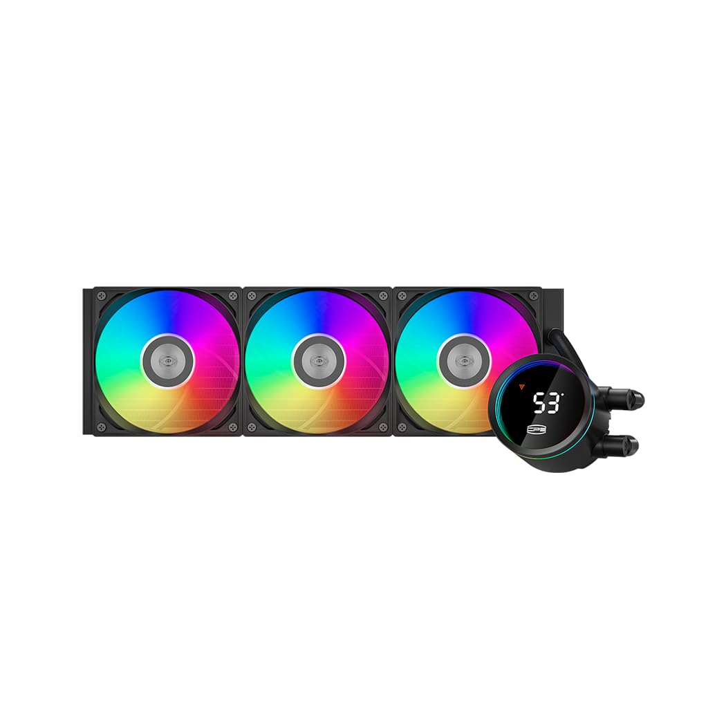 PCCOOLER DA360 PRO ARGB Digital Liquid CPU Cooler 360mm Radiator Rotating LCD Display 3 Quiet ARGB Fans Compatible Easy Installation for Gaming PC
PCCOOLER DA360 PRO ARGB Digital Liquid CPU Cooler 360mm Radiator Rotating LCD Display 3 Quiet ARGB Fans Compatible Easy Installation for Gaming PC