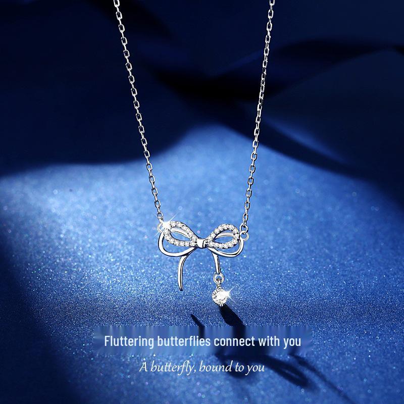 925 Sterling Silver Bow Necklace - Women s Light Luxury Summer Style 2024 Clavicle Chain 925 Silver
925 Sterling Silver Bow Necklace - Women s Light Luxury Summer Style 2024 Clavicle Chain 925 Silver