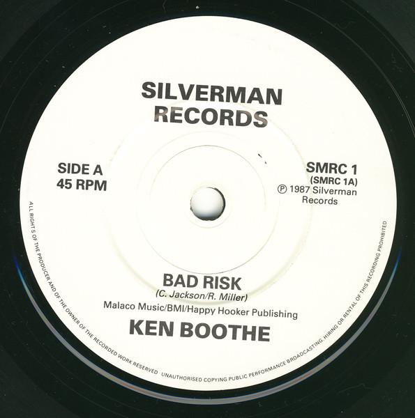 7inch Record KEN BOOTHE Bad Risk Sitting On A Mountain To SMRC1 Silverman Recor 1987 UK Reggae Ska Dub Used
7inch Record KEN BOOTHE Bad Risk Sitting On A Mountain To SMRC1 Silverman Recor 1987 UK Reggae Ska Dub Used