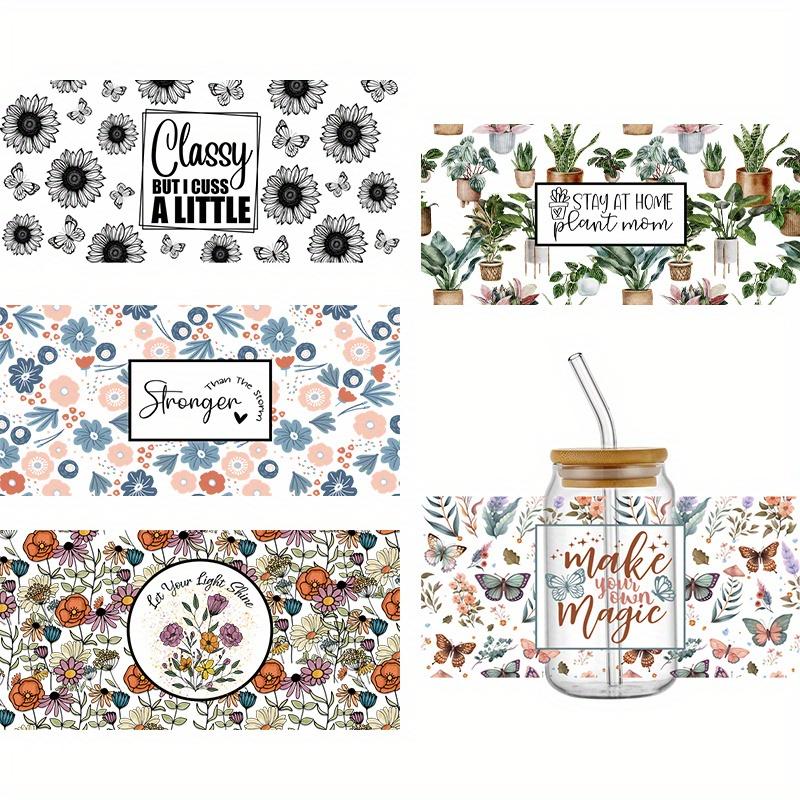 5pcs Cup Stickers - Floral & Plant Design Waterproof, Scratch-Resistant Crystal Finish Decals For 16Oz Glasses, Self-Adhesive, 9.45X4.33 Inches pack of 5
5pcs Cup Stickers - Floral & Plant Design Waterproof, Scratch-Resistant Crystal Finish Decals For 16Oz Glasses, Self-Adhesive, 9.45X4.33 Inches pack of 5