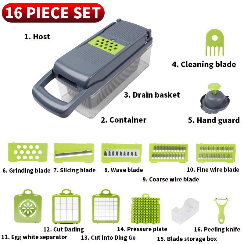 1 шт. Зеленый Черный 16 в 1 Многофункциональная Овощерезка Измельчители Слайсер С Корзиной Фрукты Картофель Измельчитель Морковь Терка
1 шт. Зеленый Черный 16 в 1 Многофункциональная Овощерезка Измельчители Слайсер С Корзиной Фрукты Картофель Измельчитель Морковь Терка