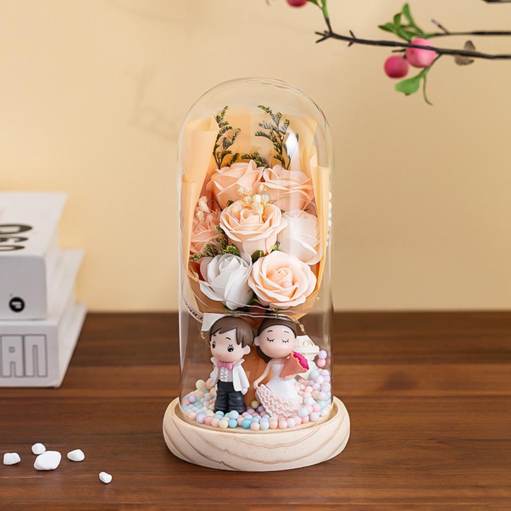 Creative Valentine s Day Gift Glass Cover A Couples Rose Eternal Flower Bundle for Wife Wedding Anniversary Gift Desktop Ornamen шампанського
Creative Valentine s Day Gift Glass Cover A Couples Rose Eternal Flower Bundle for Wife Wedding Anniversary Gift Desktop Ornamen шампанського