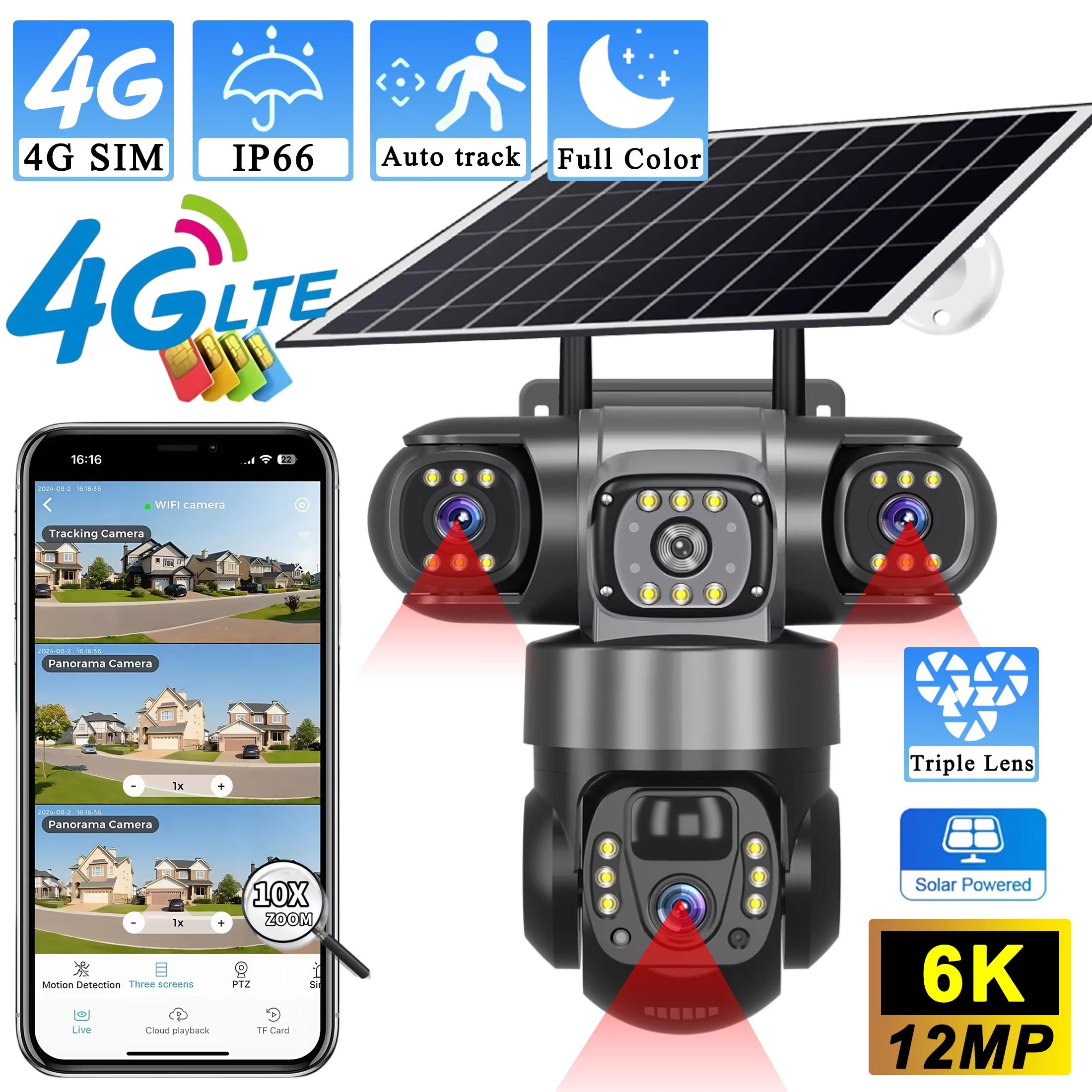 LS VISION 3 Lens 4G Solar Camera HD 12MP 6K Outdoor CCTV Waterproof Night Vision Two-Way Audio Camera Mobile Tracking V380 PRO IP Camera 4G Camera
LS VISION 3 Lens 4G Solar Camera HD 12MP 6K Outdoor CCTV Waterproof Night Vision Two-Way Audio Camera Mobile Tracking V380 PRO IP Camera 4G Camera