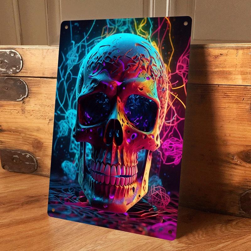 1 piece Cyberpunk style glowing skull tin painting, creative bar/living room wall decoration, 3D art metal plaque, 2D flat. (as the picture,20x30cm)
1 piece Cyberpunk style glowing skull tin painting, creative bar/living room wall decoration, 3D art metal plaque, 2D flat. (as the picture,20x30cm)