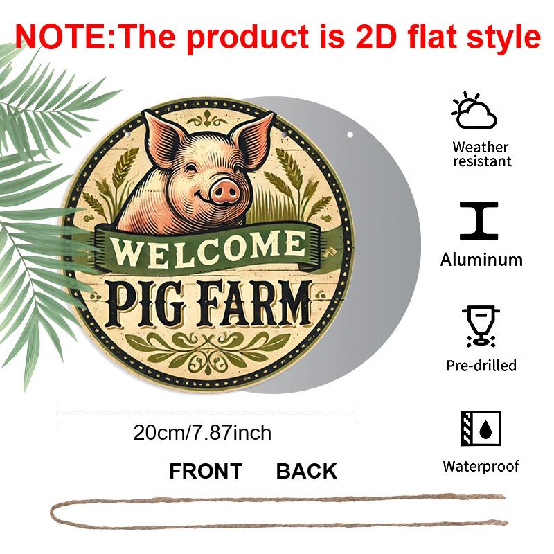 2D Flat 1pc, 8x8 in, Vintage Pig Farm Themed Design, Aluminum Metal Decorative Signs & Plaques, Round Wall Art, Suitable for Bars, Cafes, Clubs, and 1pc
2D Flat 1pc, 8x8 in, Vintage Pig Farm Themed Design, Aluminum Metal Decorative Signs & Plaques, Round Wall Art, Suitable for Bars, Cafes, Clubs, and 1pc
