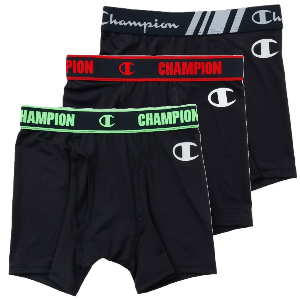 Champion Boxer and with a Single Assortment Size 999 Kids Briefs, 3-Pack, doubleDRY® X-TEMP® Moisture-Wicking, Quick-Drying, Antibacterial,
Champion Boxer and with a Single Assortment Size 999 Kids Briefs, 3-Pack, doubleDRY® X-TEMP® Moisture-Wicking, Quick-Drying, Antibacterial,
