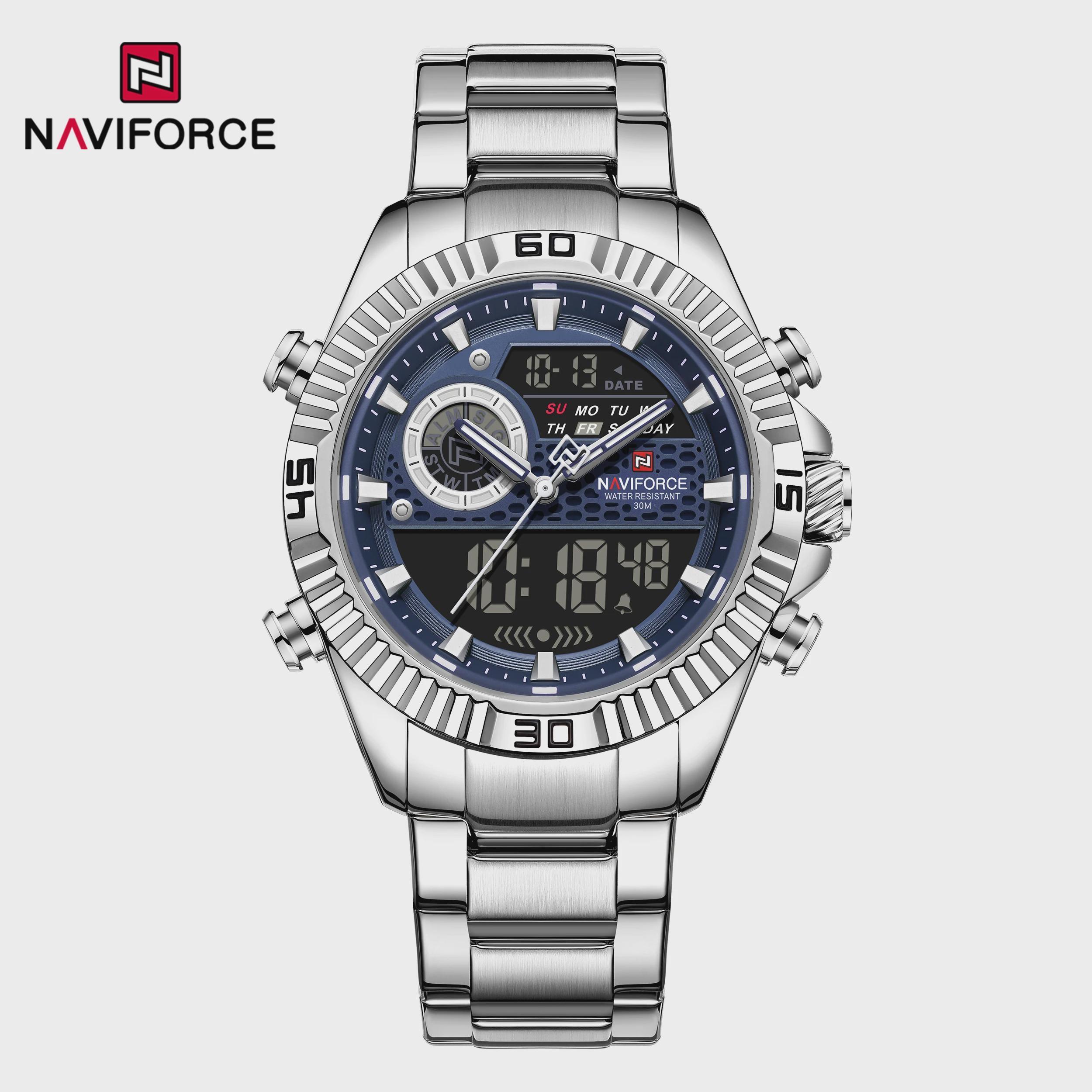 Men Quartz Watches Business Classics Stainless Steel Wrist Watch Multifunctional Led Digital Double-display Watch Silver strap синий
Men Quartz Watches Business Classics Stainless Steel Wrist Watch Multifunctional Led Digital Double-display Watch Silver strap синий