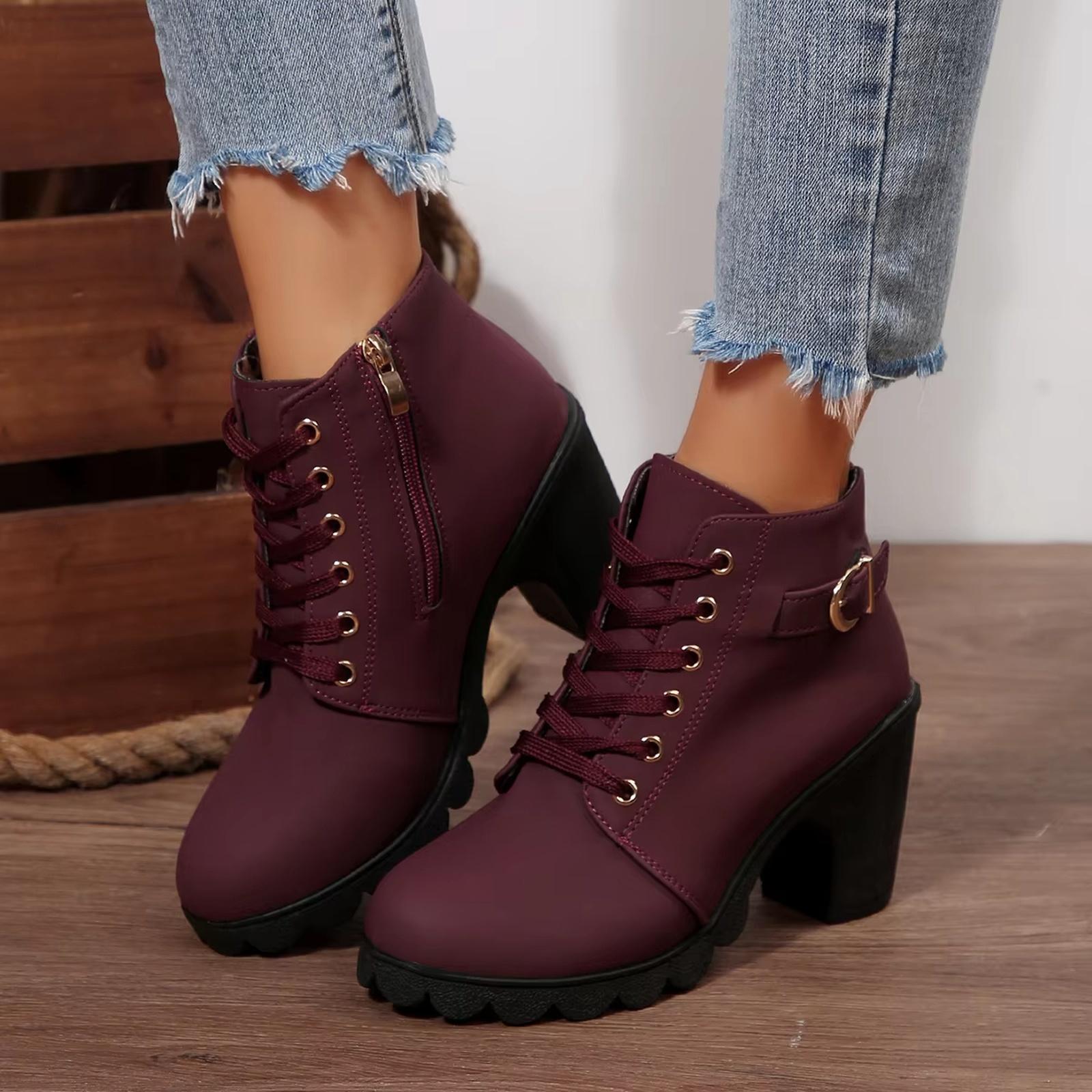 Plus Size Winter Boots Cross Strap Block Heel Boots 40 винний
Plus Size Winter Boots Cross Strap Block Heel Boots 40 винний