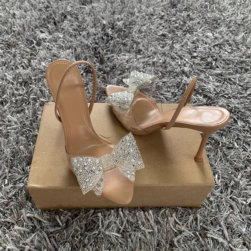 Summer Women High Heel Sandals Transparent PVC Heels Luxury Rhinestone Bow Slingbacks Female Sexy Party Wedding pumps Shoes 42
Summer Women High Heel Sandals Transparent PVC Heels Luxury Rhinestone Bow Slingbacks Female Sexy Party Wedding pumps Shoes 42