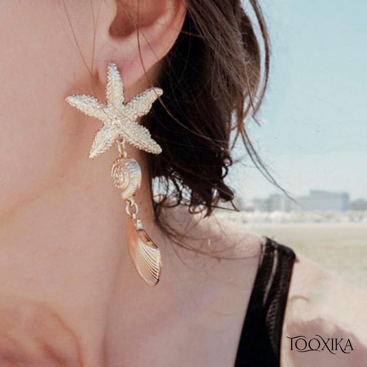 Универсальные модные серьги Tooxika Ocean Series в форме морской звезды из нового сплава
Универсальные модные серьги Tooxika Ocean Series в форме морской звезды из нового сплава