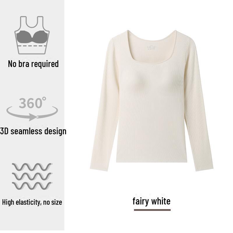 Жіноча приталена сорочка з квадратним коміром і довгим рукавом - тепла осіння сорочка з низьким коміром і прямими плечима One Size білий
Жіноча приталена сорочка з квадратним коміром і довгим рукавом - тепла осіння сорочка з низьким коміром і прямими плечима One Size білий