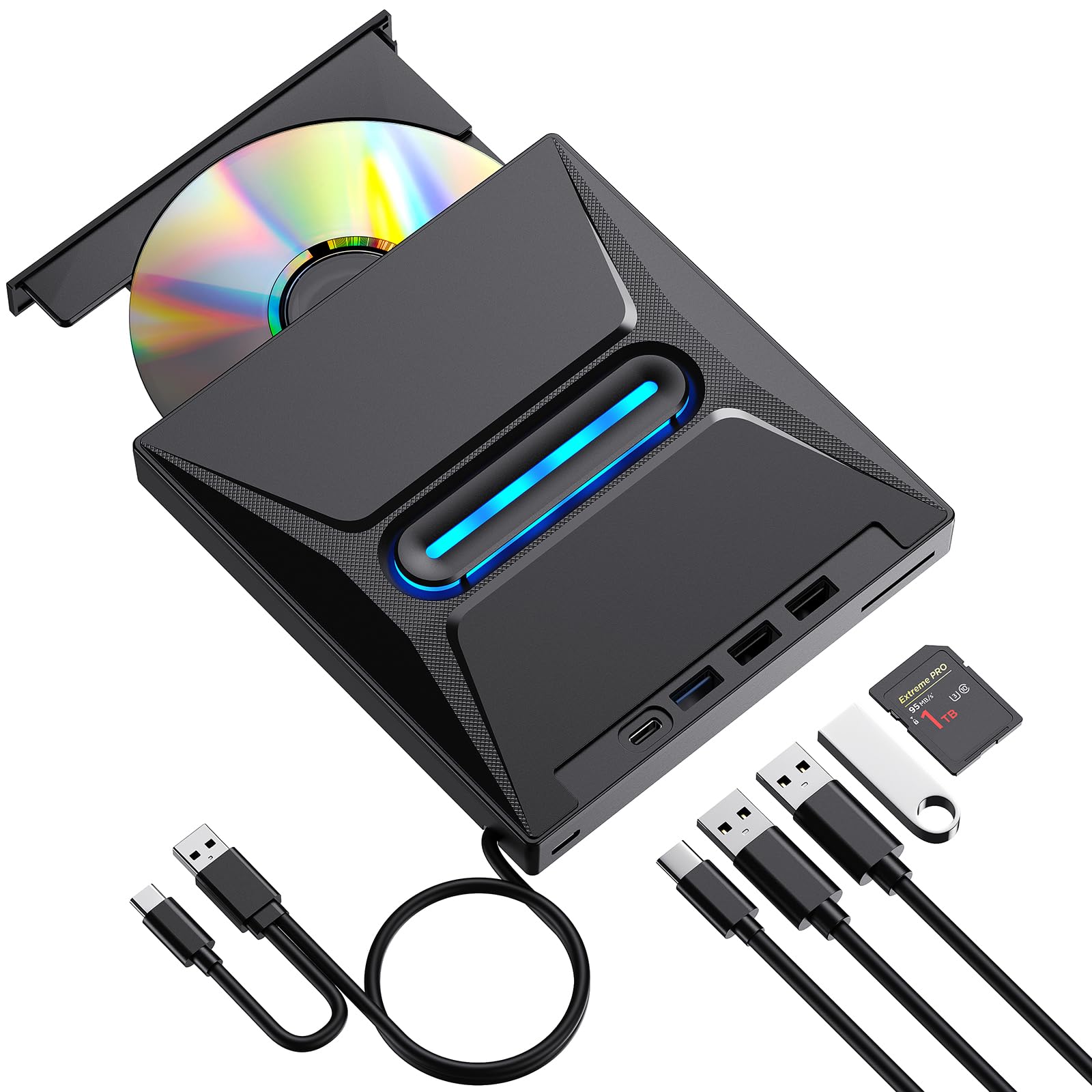 CYMUM Drive A Portable Recorder with SD Slot 3 USB PC CD Drive External CD/DVD External, 6-IN-1 Type-C/USB 3.0 CD/DVD & Ports,
CYMUM Drive A Portable Recorder with SD Slot 3 USB PC CD Drive External CD/DVD External, 6-IN-1 Type-C/USB 3.0 CD/DVD & Ports,