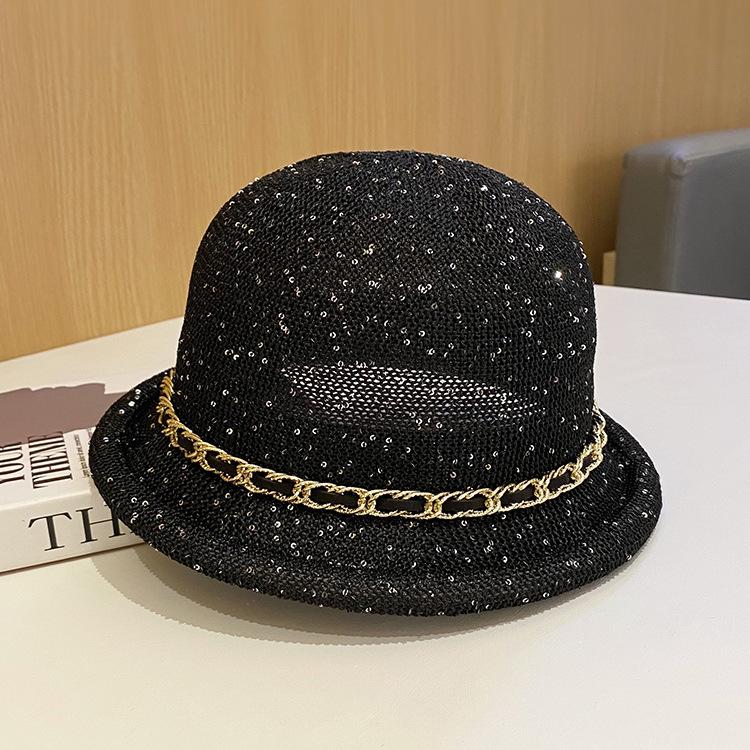 Summer Thin Sequined Dome Basin Hat for Women, Rolled Edge British Retro Top Hat, Hollowed Out Breathable Fisherman Hat Adult 56-58cm чорний
Summer Thin Sequined Dome Basin Hat for Women, Rolled Edge British Retro Top Hat, Hollowed Out Breathable Fisherman Hat Adult 56-58cm чорний